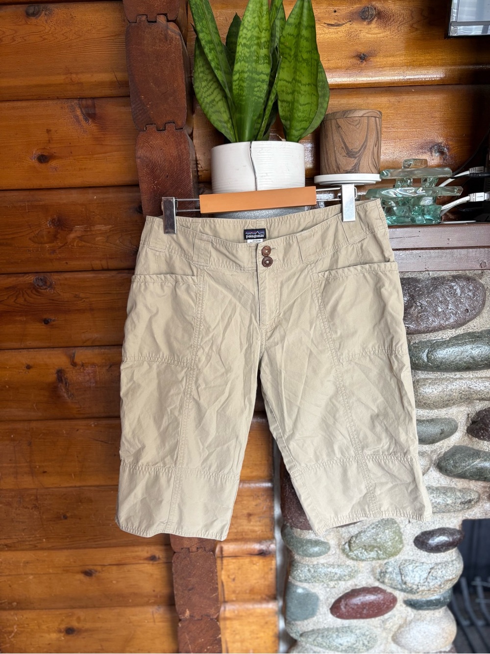 Patagonia Organic Cotton Roll Tab Bermuda Hiking Shorts Size 8 - Picture 2 of 8